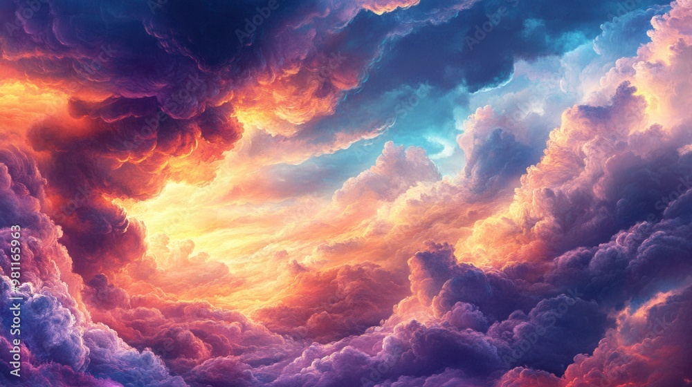 Colorful Clouds in a Dramatic Sky at Sunset Colorful Clouds in a Dramatic Sky at Sunset