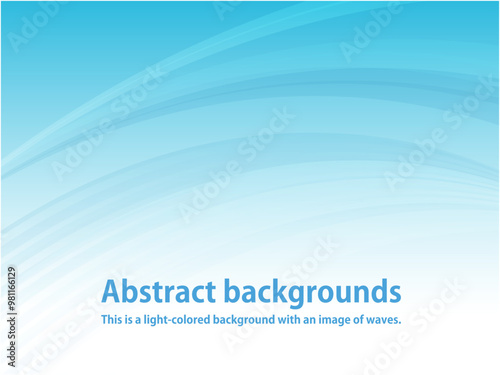 綺麗に流れるウェーブラインのアブストラクト背景_ライトブルー