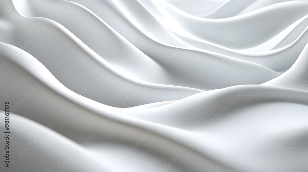 Flowing White Satin Fabric Elegantly Draped with Smooth Texture and Luxurious Sheen Flowing White Satin Fabric Elegantly Draped with Smooth Texture and Luxurious Sheen