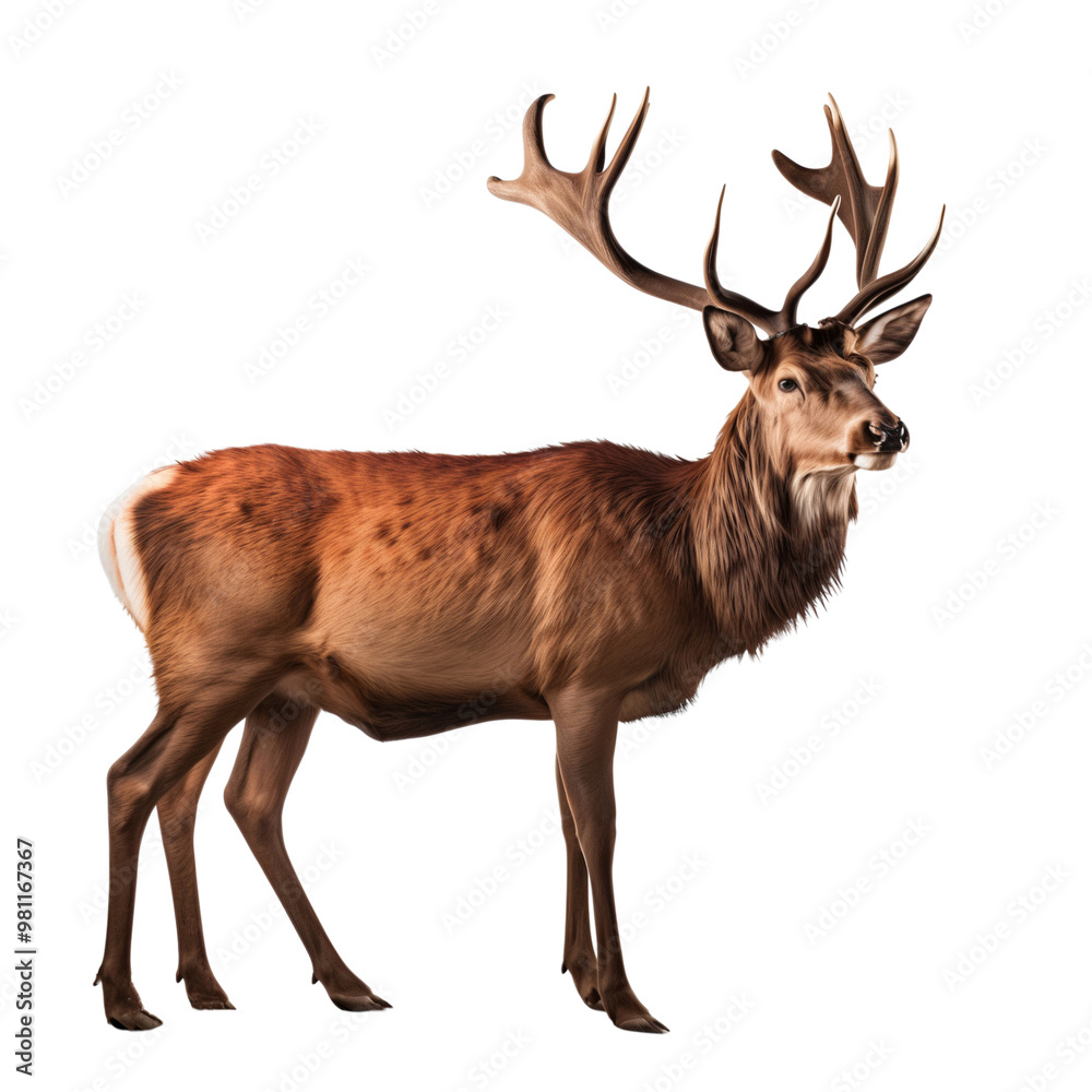 Red deer isolated on white background, cut out Red deer isolated on white background, cut out