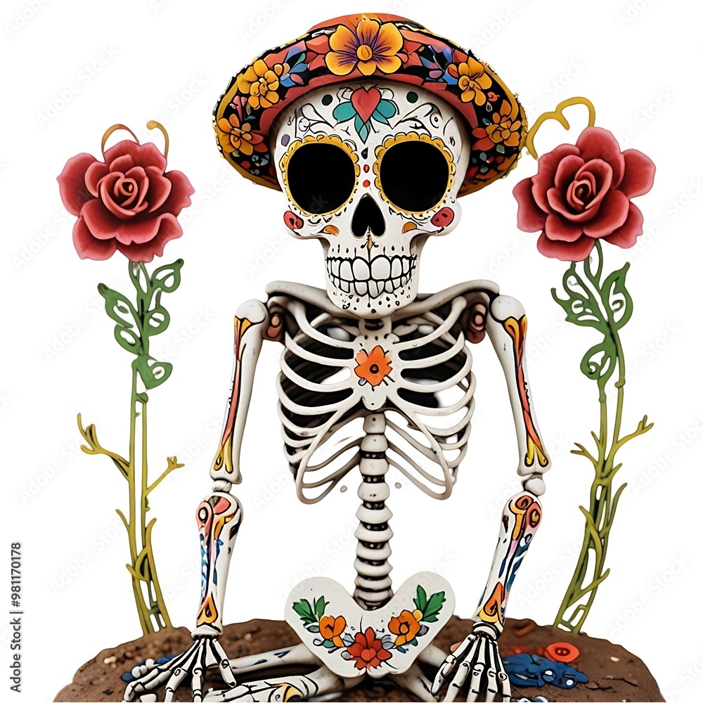 esqueleto, día de muertos, para colorear, dibujo, calavera, tradición