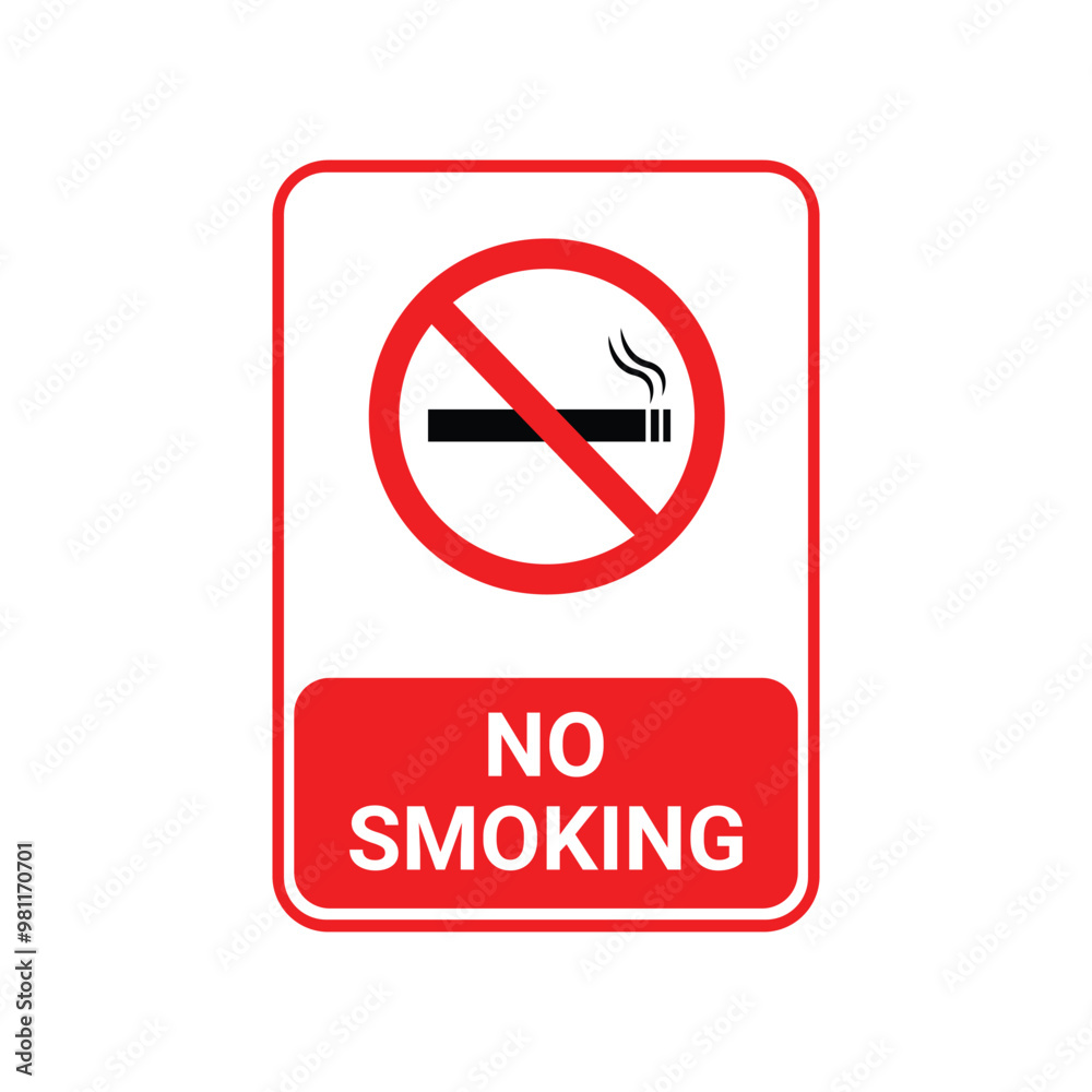 No Smoking flat icon with text vector illustration No Smoking flat icon with text vector illustration