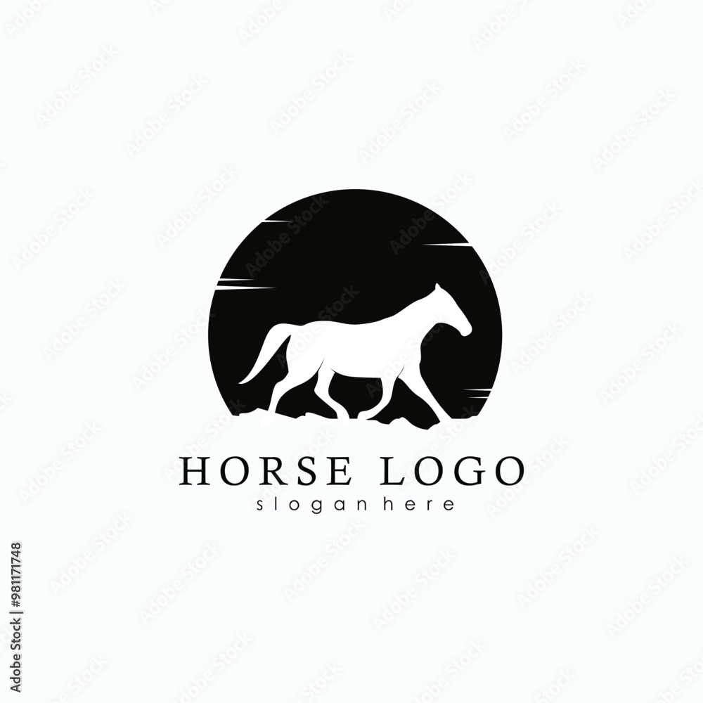 logo horse running with using moonlight background logo horse running with using moonlight background