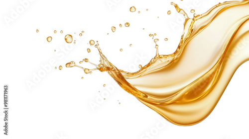 Golden liquid splash conveying freshness and vitality, perfect for food, beverage, or beauty product concepts.