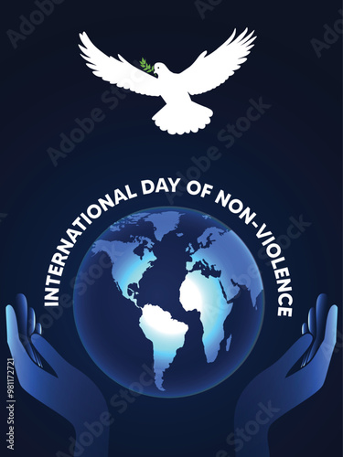International Day of Non-Violence 2 October vector poster 