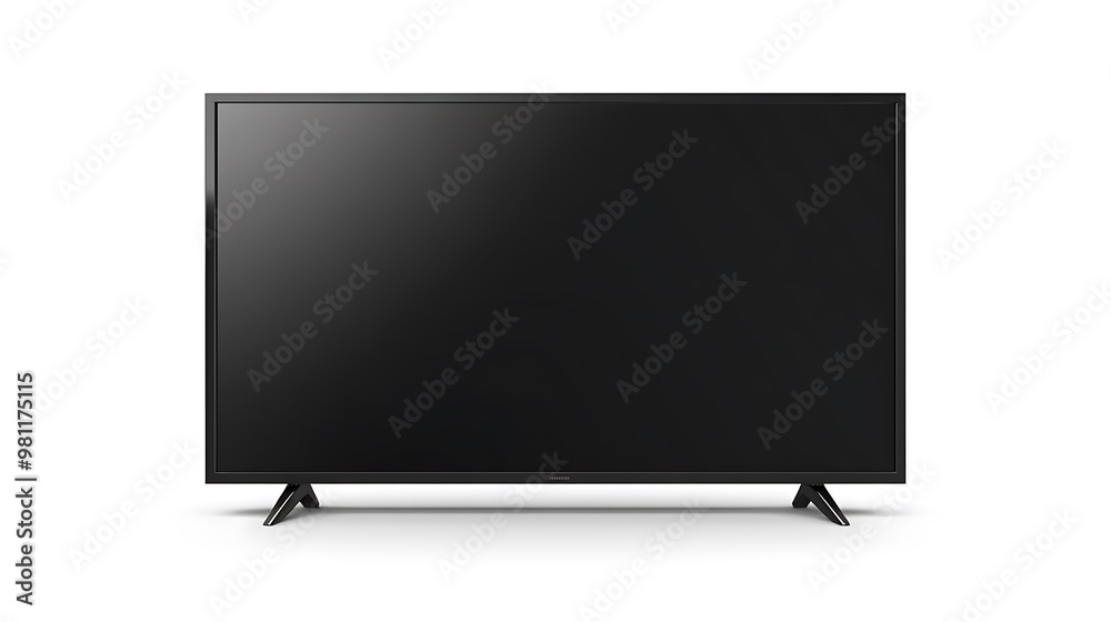 A modern flat-screen television with a sleek design, intended for home entertainment. A modern flat-screen television with a sleek design, intended for home entertainment.