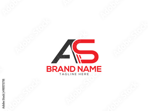 Vector AS logo as design as letter logo design initial letter as monogram logo