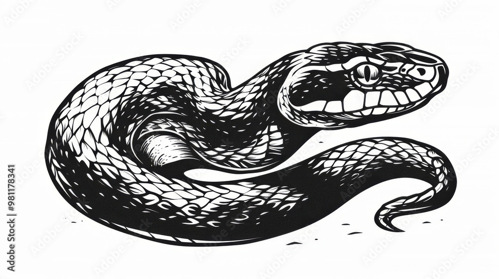 snake black and white illustration snake black and white illustration