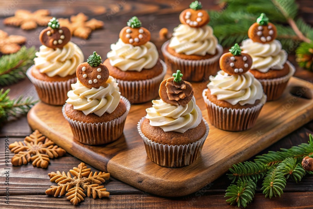 Christmas gingerbread cupcakes