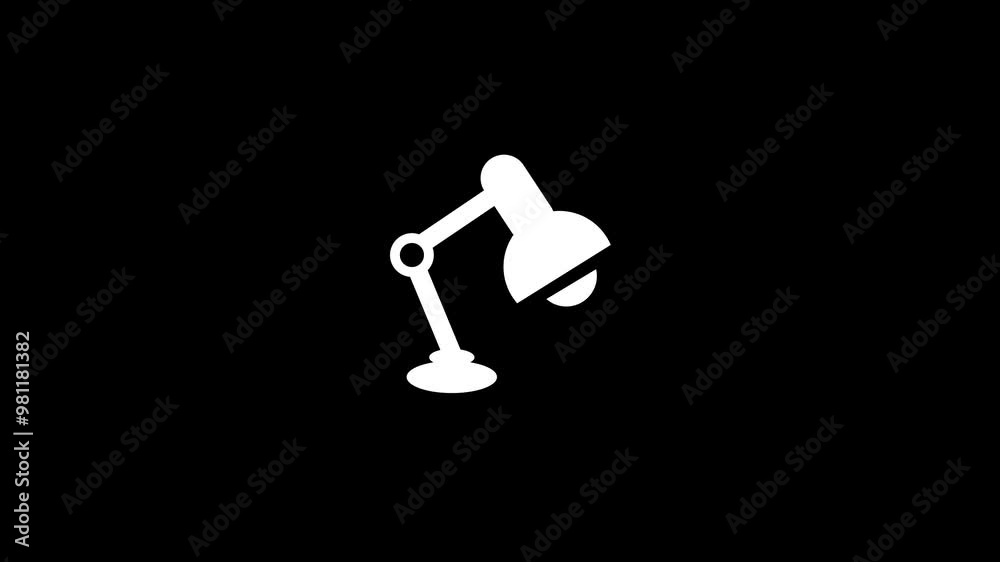 table lamp solid icon,Modern balanced or floating arm desktop lamp. school and office education needs..