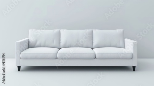 White Sofa in Minimalist Room.