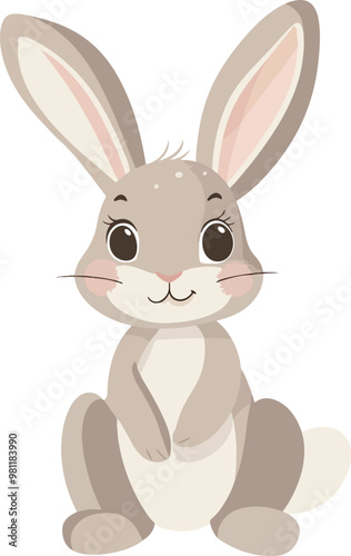Cute Bunny Vector for Children’s Books and Easter Designs