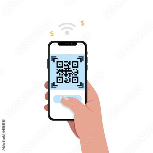 Scan QR online Illustration