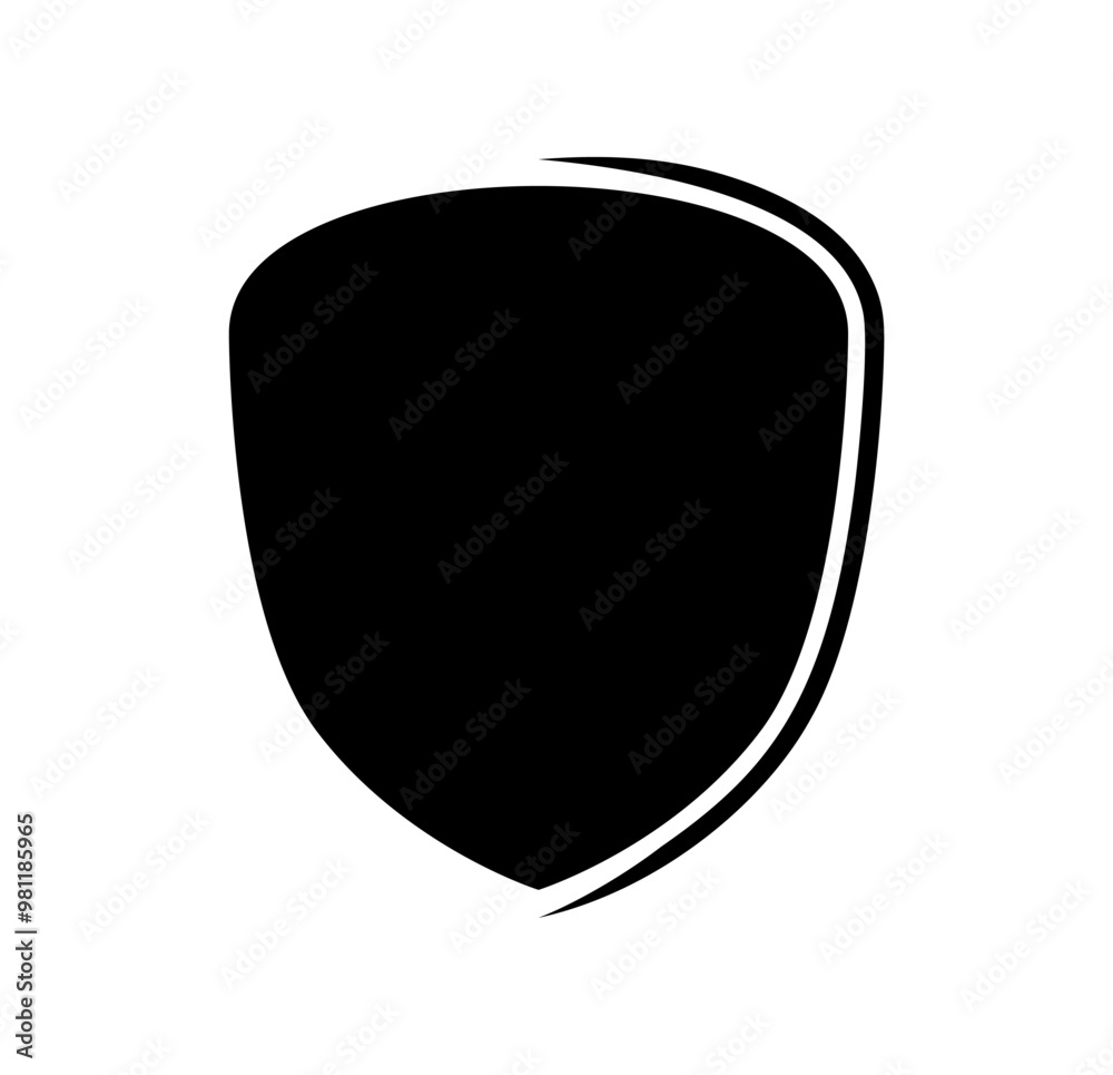 Black silhouette Shield frame Logo. Vector template Sign of Protection, Guard and Security. Insurance or Immunity Empty icon design isolated on white background. Symbol for your web site design, app Black silhouette Shield frame Logo. Vector template Sign of Protection, Guard and Security. Insurance or Immunity Empty icon design isolated on white background. Symbol for your web site design, app