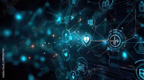 Wallpaper Mural Medical health care icon element in an interactive design innovation concept background Torontodigital.ca