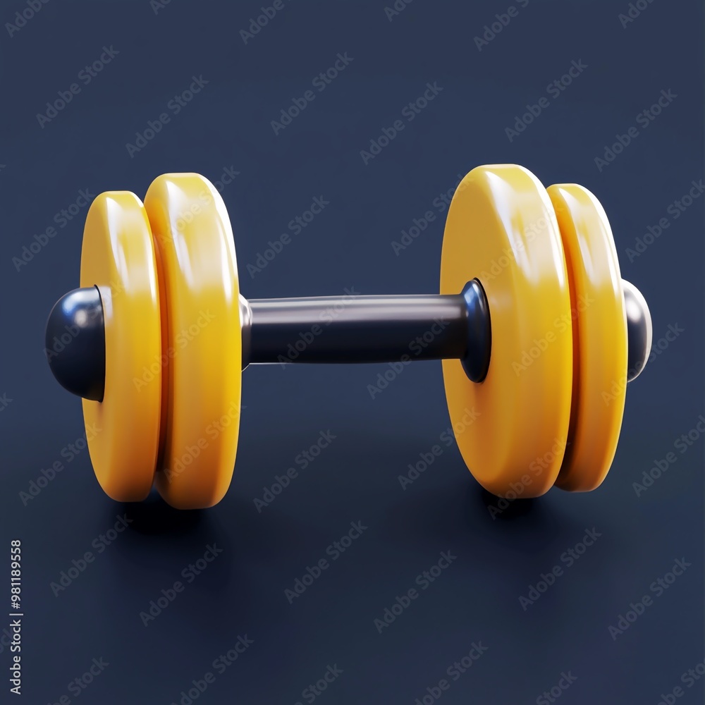 3D Dumbbell Icon: Handheld Weight for Training Illustration Logo 3D Dumbbell Icon: Handheld Weight for Training Illustration Logo