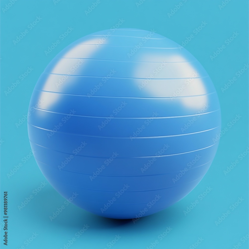 3D Exercise Ball Icon: Tool for Core Workouts Illustration Logo