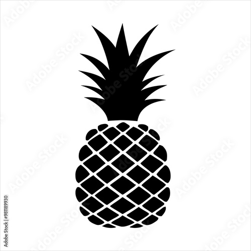 Pineapple silhouette vector style Design On White Background