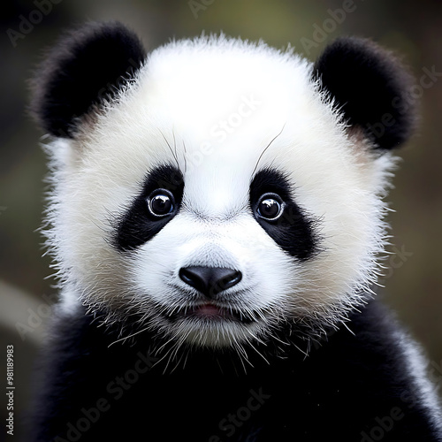 Panda with its tongue hanging out