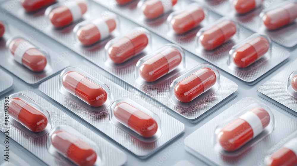 Nutraceutical supplements, in sleek futuristic packaging, 3D illustration Nutraceutical supplements, in sleek futuristic packaging, 3D illustration