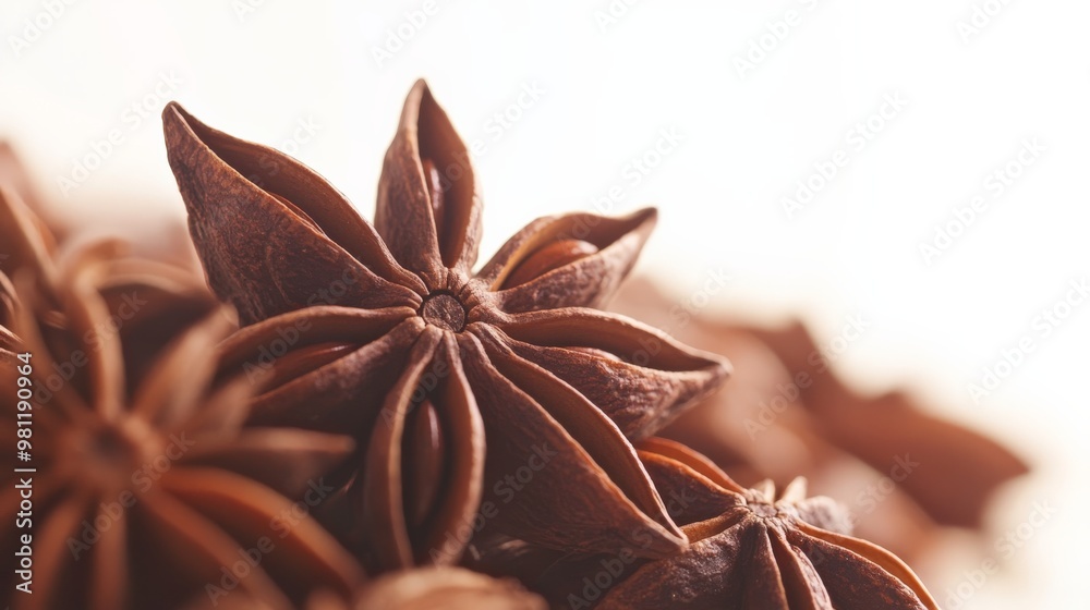 Close-up of star anise spice showing intricate details and textures, with a warm and soft background, highlighting natural beauty. Close-up of star anise spice showing intricate details and textures, with a warm and soft background, highlighting natural beauty.