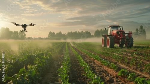 Drone & Tractor in Agriculture