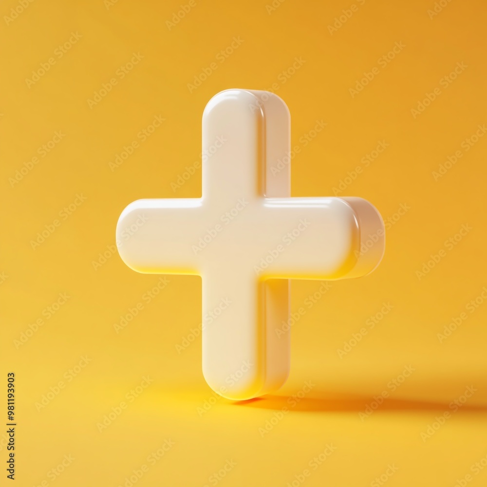 Obraz premium 3D Pharmacy Sign Icon: Drugstore Location Symbol Illustration Logo