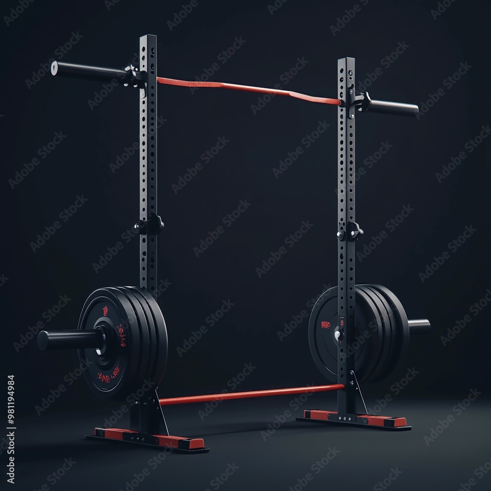 3D Squat Rack Icon: Equipment for Leg Strength Illustration Logo 3D Squat Rack Icon: Equipment for Leg Strength Illustration Logo