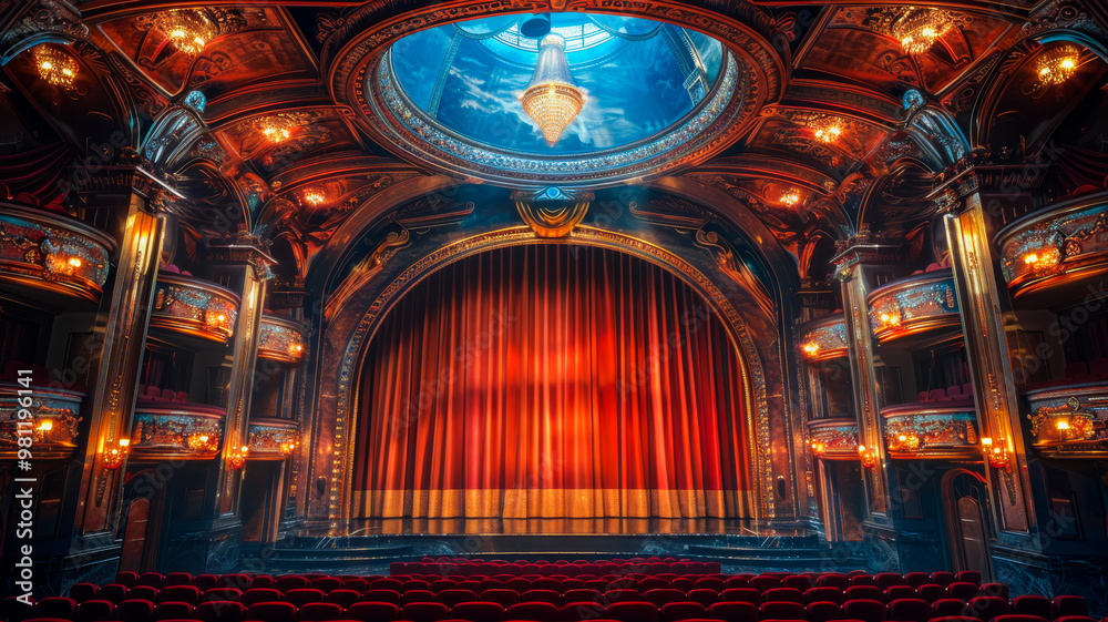 Obraz premium The Exquisite Interior of a Vintage Cinema