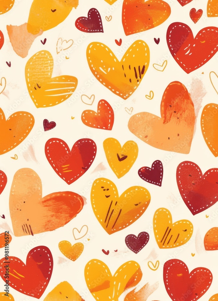 Valentine's Day pattern featuring red and orange hearts , perfect for romantic designs and celebrations. Valentine's Day pattern featuring red and orange hearts , perfect for romantic designs and celebrations.