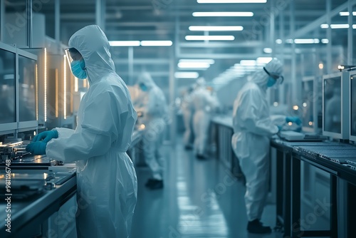 Factory Workers in Cleanroom