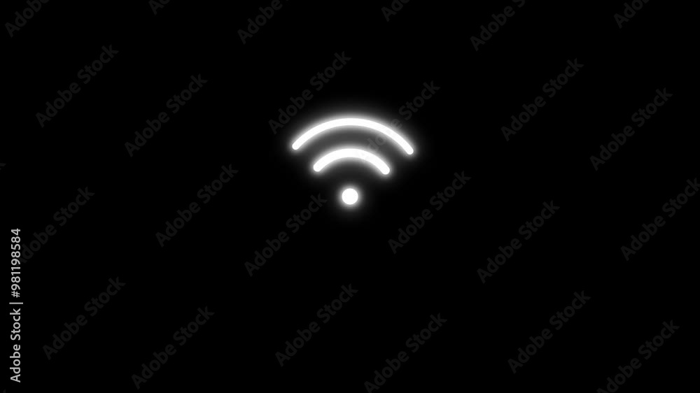 Wireless Internet Network Symbol Icon. Wi-Fi Signal Icon Animation, Alpha Channel. Wireless Internet Network Symbol Icon. Wi-Fi Signal Icon Animation, Alpha Channel.