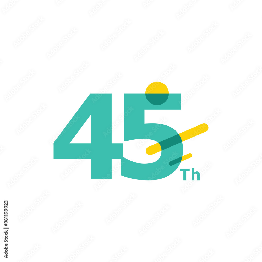 45 Th Anniversary Celebration Number Collection Design Fun 45 Th Anniversary Celebration Number Collection Design Fun