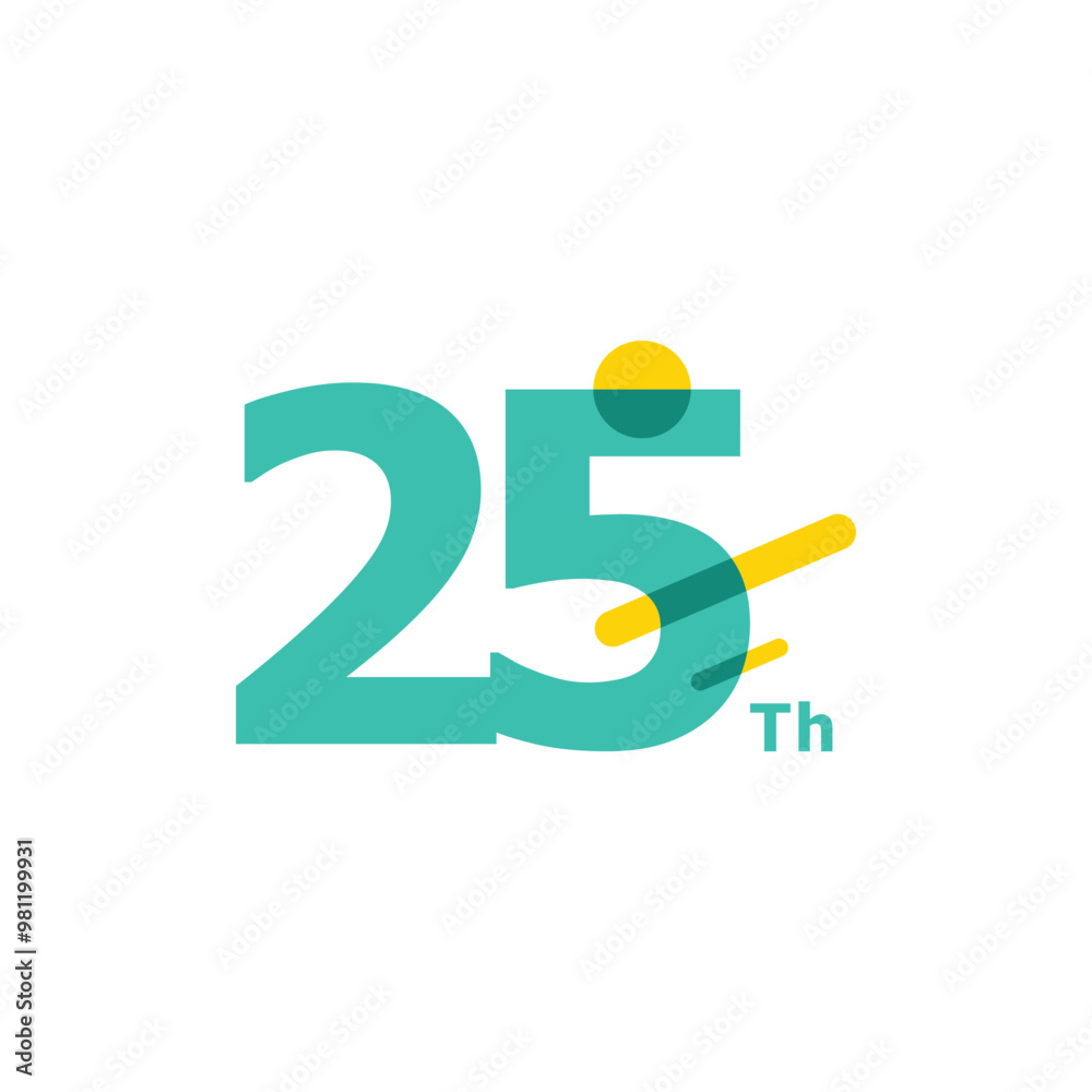25 Th Anniversary Celebration Number Collection Design Fun