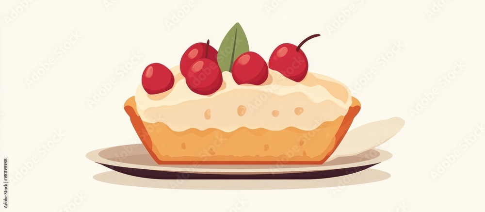 Cartoon style pie illustration with a flat color design Cartoon style pie illustration with a flat color design