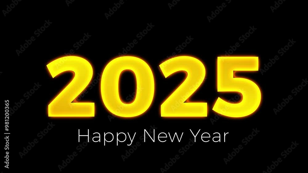 Happy New Year 2025 Number Bouncing Animation Happy New Year 2025 Number Bouncing Animation