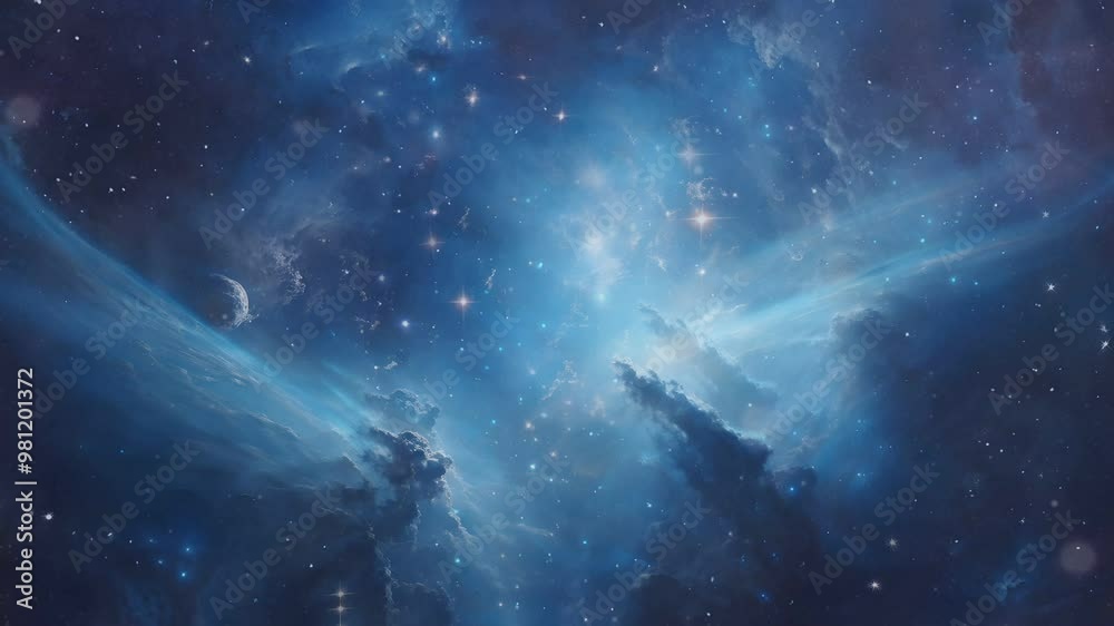 Dark blue night sky in outer space with shining stars and shooting stars
Dark blue night sky in outer space with shining stars and shooting stars