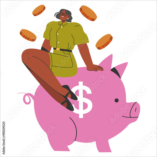 Diversity Businesswoman. Flat Vector Illustration