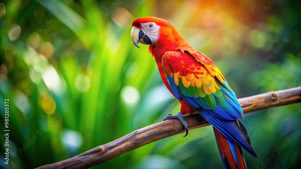 Vibrant and colorful parrot perched on a branch , Exotic, tropical, bird, feathers, colorful, wildlife, vibrant, avian Vibrant and colorful parrot perched on a branch , Exotic, tropical, bird, feathers, colorful, wildlife, vibrant, avian