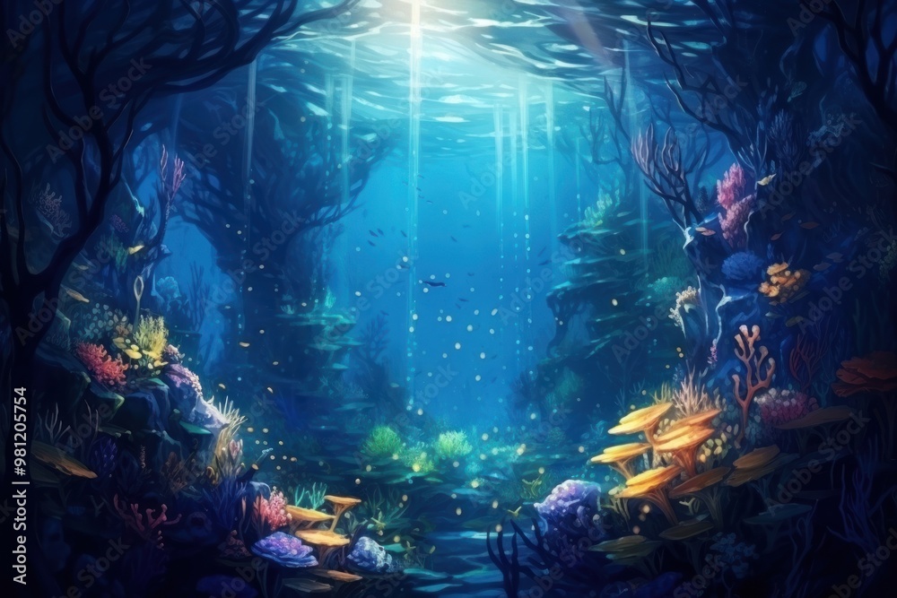 Obraz premium Underwater background aquarium outdoors nature.
