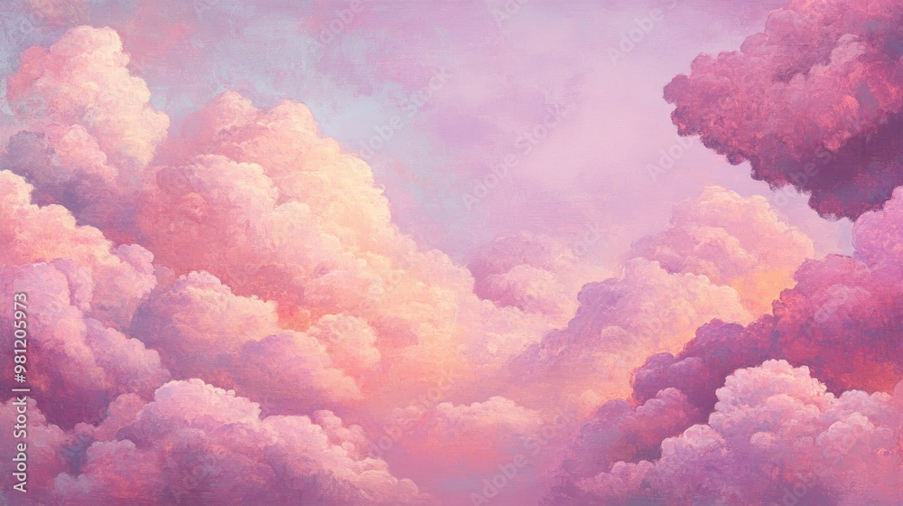 Vertical banners featuring a whimsical painting of pink clouds against a rose purple sky A cloudscape border frame with space for text ideal for romantic themes and celebrations Vertical banners featuring a whimsical painting of pink clouds against a rose purple sky A cloudscape border frame with space for text ideal for romantic themes and celebrations
