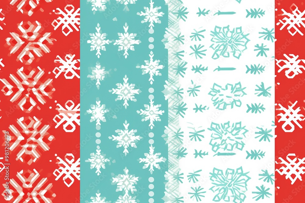 Christmas tree pattern, seamless background for wrapping paper, hand drawn spruces and snowflakes on red. Christmas tree pattern, seamless background for wrapping paper, hand drawn spruces and snowflakes on red.
