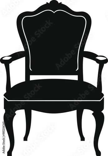 Chair Black Silhouette Vector Design.