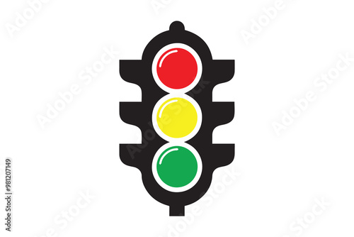 traffic light clip art vector silhouette illustration isolated in white background