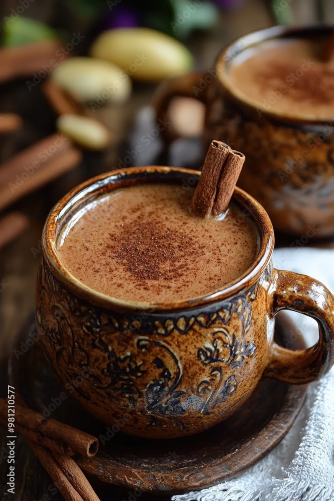 Atole - A traditional hot Mexican drink made from masa (corn dough), sweetened and flavored with cinnamon or chocolate.