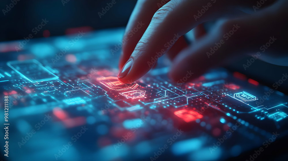 3D Blockchain Voting System Demonstration: Close-Up of Technologist Explaining Election Integrity on Touchscreen - Isolated on White Background 3D Blockchain Voting System Demonstration: Close-Up of Technologist Explaining Election Integrity on Touchscreen - Isolated on White Background