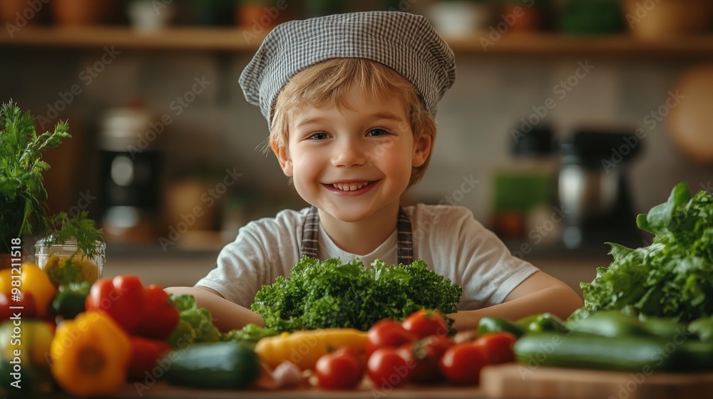 Young Chef Preparing Fresh Vegetables Young Chef Preparing Fresh Vegetables