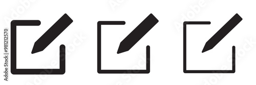 Edit icon set. edit document icon. edit text icon. pencil. 