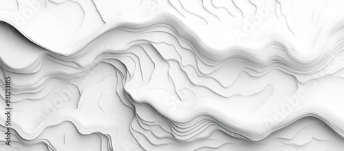 Fototapeta Naklejka Na Ścianę i Meble -  Sedimentary Concrete Texture In White 3D Wall Panel With Relief