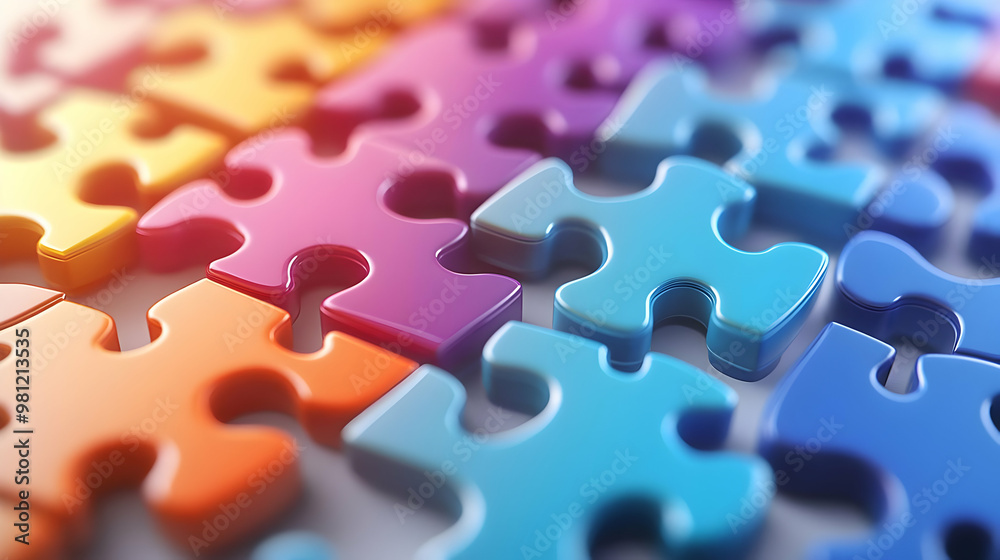 3D Glossy Puzzle Pieces Forming Partial Policy Document - Close-Up on Missing Sections for Collaborative Governance Messaging - Isolated Icon on White Background 3D Glossy Puzzle Pieces Forming Partial Policy Document - Close-Up on Missing Sections for Collaborative Governance Messaging - Isolated Icon on White Background